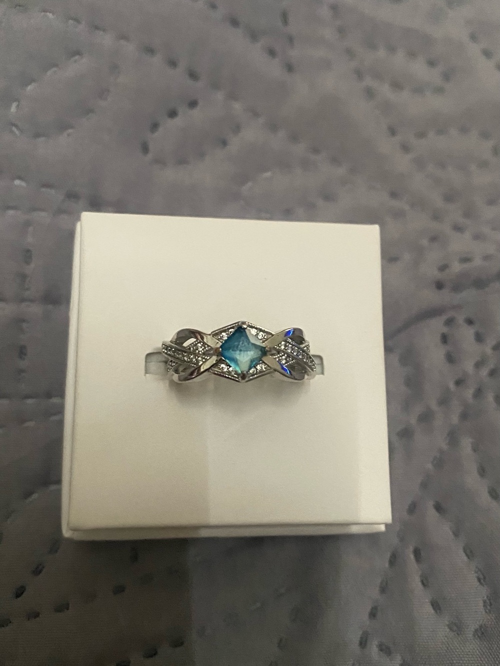 Blue Topaz Infinity Ring - Women's Fashion Ring